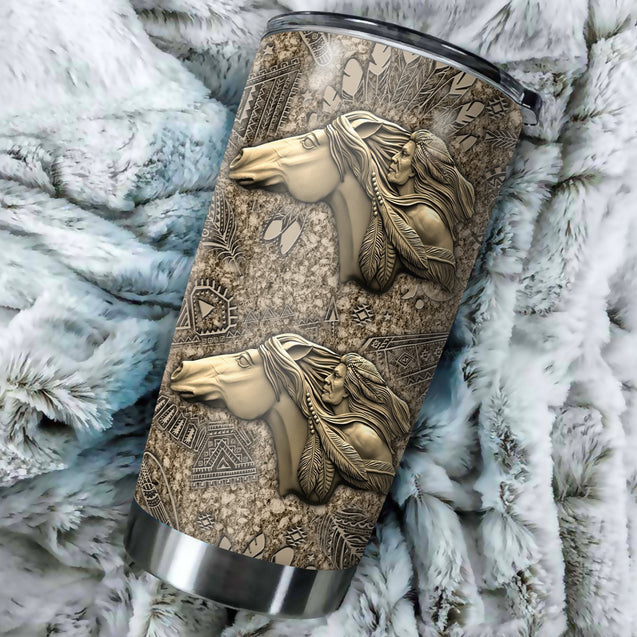 Customize Name Native American Steel Tumbler