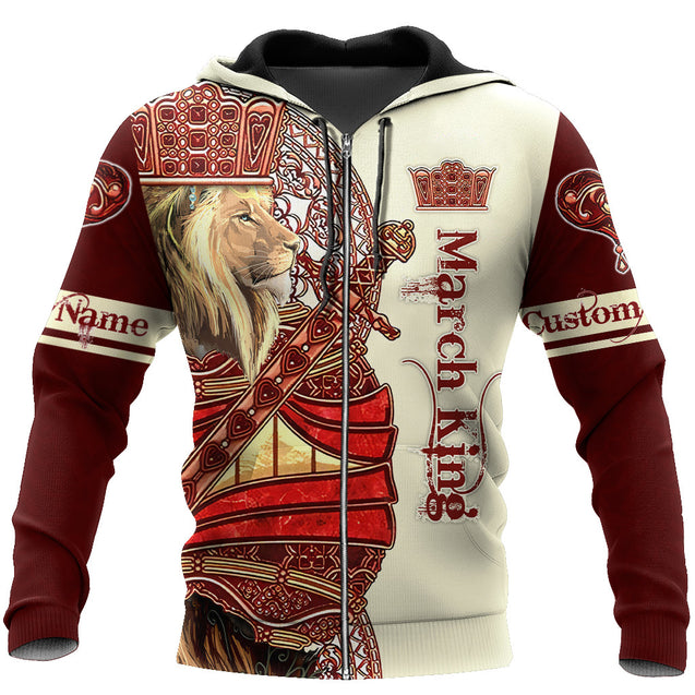 Custom Name March King Lion 3D All Over Printed Unisex Shirts