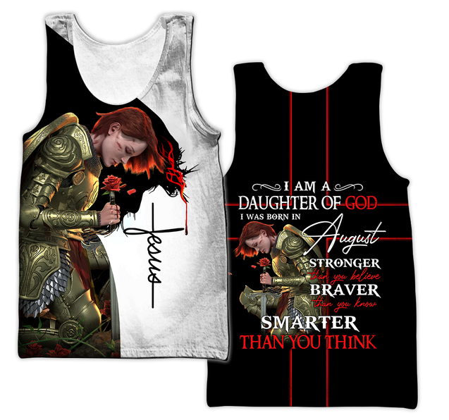 I Was Born In August Girl - I Am A Daughter Of God 3D All Over Printed Shirts For Men and Women Pi250504S8-Apparel-TA-Tank Top-S-Vibe Cosy™