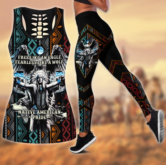 Native American 3D All Over Printed Legging + Hollow Tank