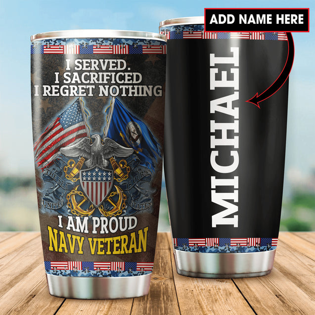 Customize Name United States Navy Veteran Tumbler