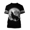 Wolf in Moon 3D All Over Printed Unisex Shirts