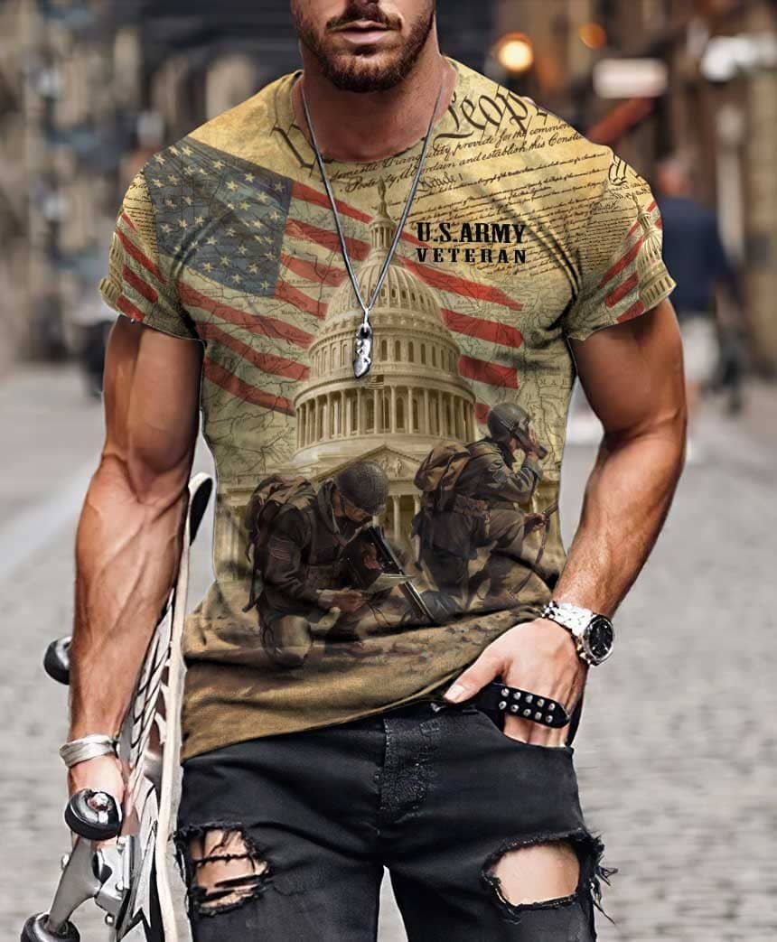 American U.S Army Veteran 3D All Over Printed Unisex Shirts