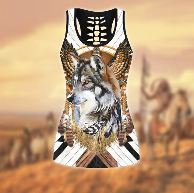 Native American 3D All Over Printed Legging + Hollow Tank