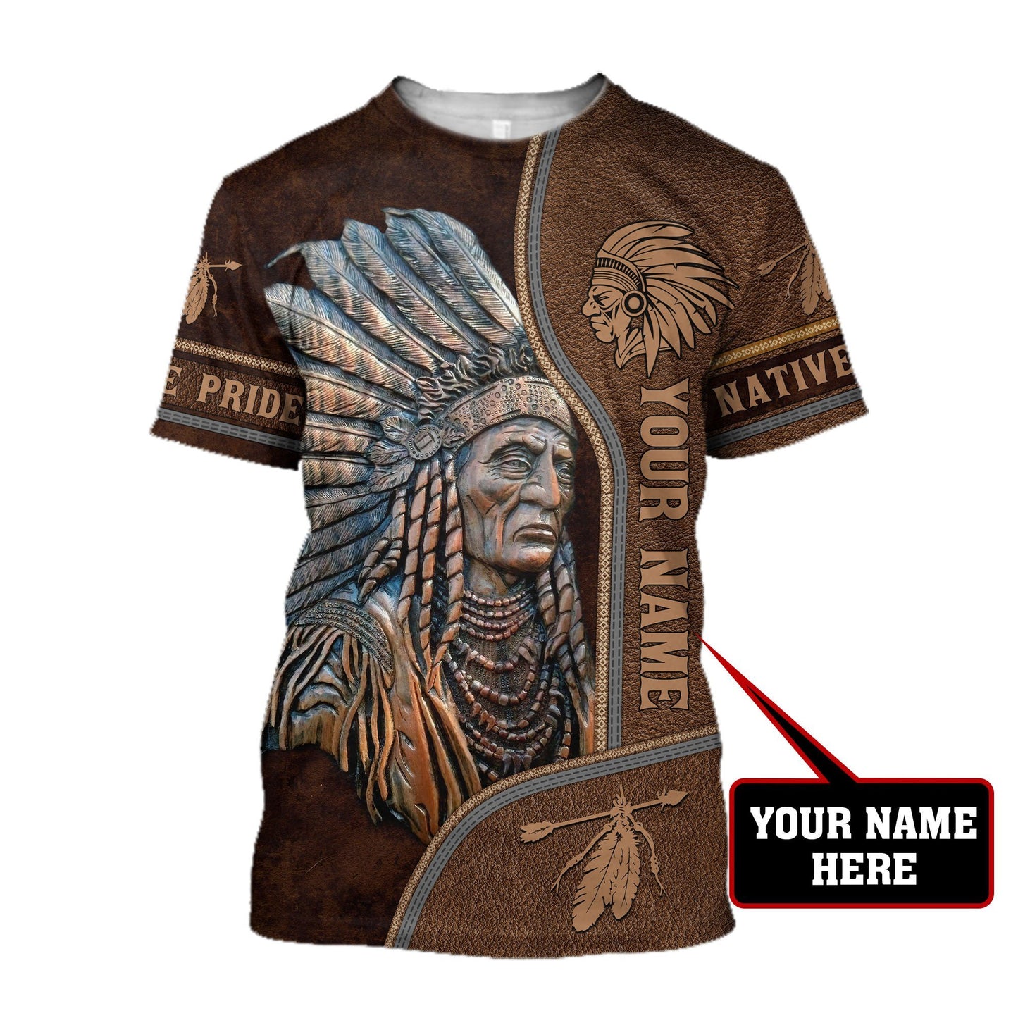Customize Name Native American 3D All Over Printed Unisex Shirt