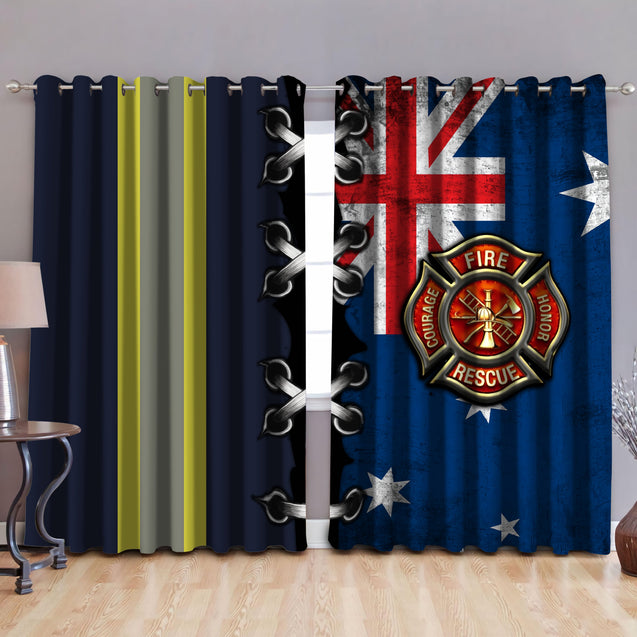 Proud Australian Firefighter Blackout Thermal Grommet Window Curtains HAC100802-TQH