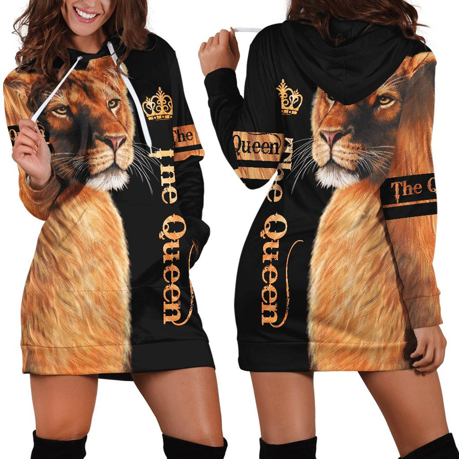 Lion Queen 3D All Over Printed Hoodie Dress