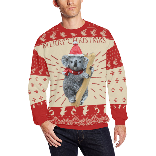 Koala Australian Christmas™ Sweatshirt K5-CREWNECK SWEATSHIRTS-HP Arts-Men-XXXL-Red Mix Creme-Vibe Cosy™