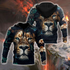 Nature Lion Over Printed Hoodie