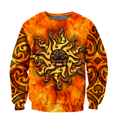 Maori tamanuitera the sun 3d all over printed shirt and short for man and women-Apparel-PL8386-Sweatshirt-S-Vibe Cosy™