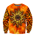 Maori tamanuitera the sun 3d all over printed shirt and short for man and women-Apparel-PL8386-Sweatshirt-S-Vibe Cosy™