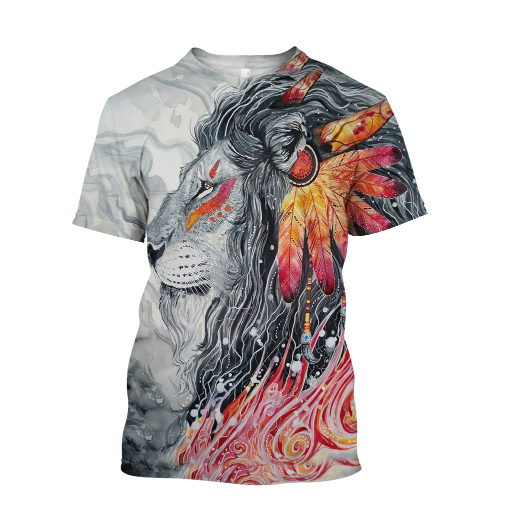 Native Lion Over Printed Hoodie