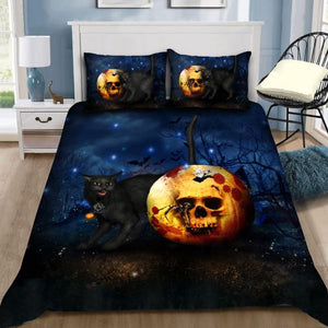 Halloween Skull Black Cat Bedding Set AM082022-LAM