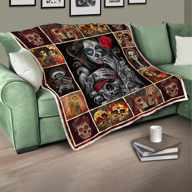 Beautiful Skull Girl Quilt Blanket DQB08072001-TQH