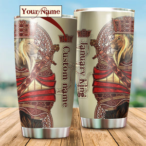 January King Lion Custom Name Tumbler