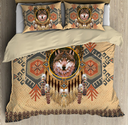 Native Wolf 3D All Over Printed Bedding Set