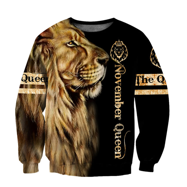 November Lion Queen 3D All Over Printed Shirt for Women