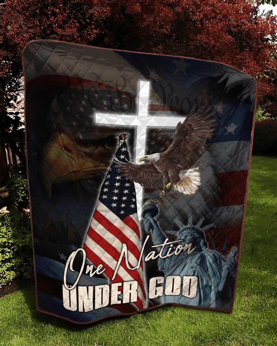 American - One Nation Under God 3D All Over Printed Quilt