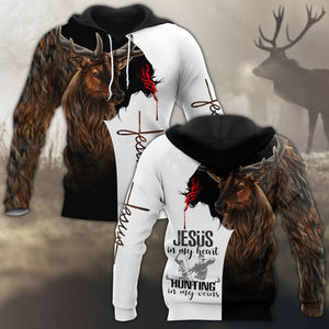 Jesus In My Heart, Hunting In My Vein 3D All Over Printed Unisex Shirt