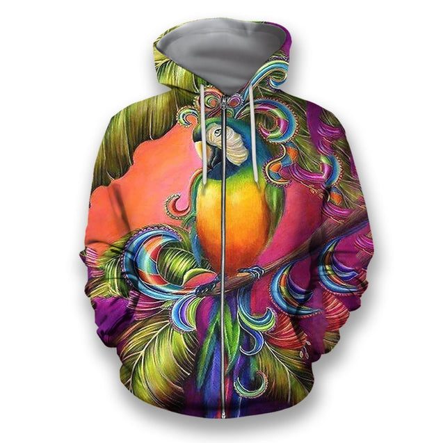 3D Printed Parrot Tops PHL13900-Apparel-PHL-Zip-Hoodie-S-Vibe Cosy™