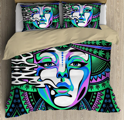 Beautiful 420 Hippie Girl Bedding Set DQB07232001-BEDDING SETS-TQH-Twin-Vibe Cosy™