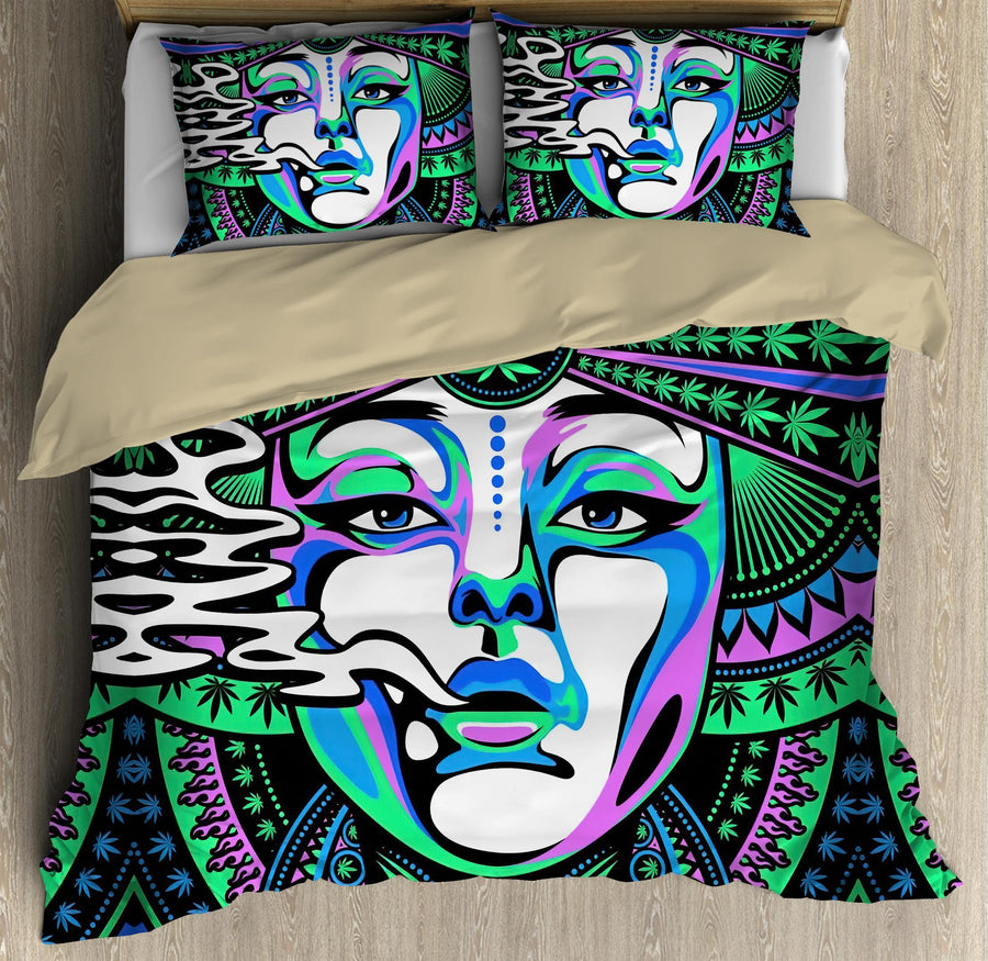 Beautiful 420 Hippie Girl Bedding Set DQB07232001-BEDDING SETS-TQH-Twin-Vibe Cosy™