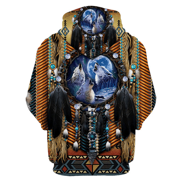 Wolf Native American 3D All Over Printed Unisex Shirts No 17