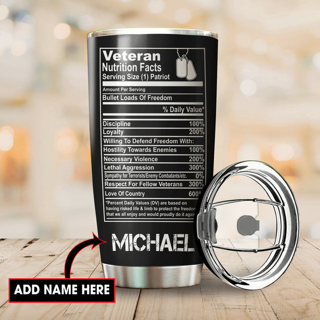 Customize Name United States Veteran Tumbler