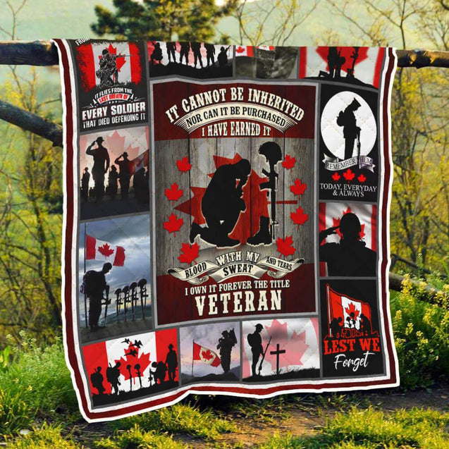 Canadian Veteran - Remembrance Day Soft and Warm Blanket XT 15032103.CXT