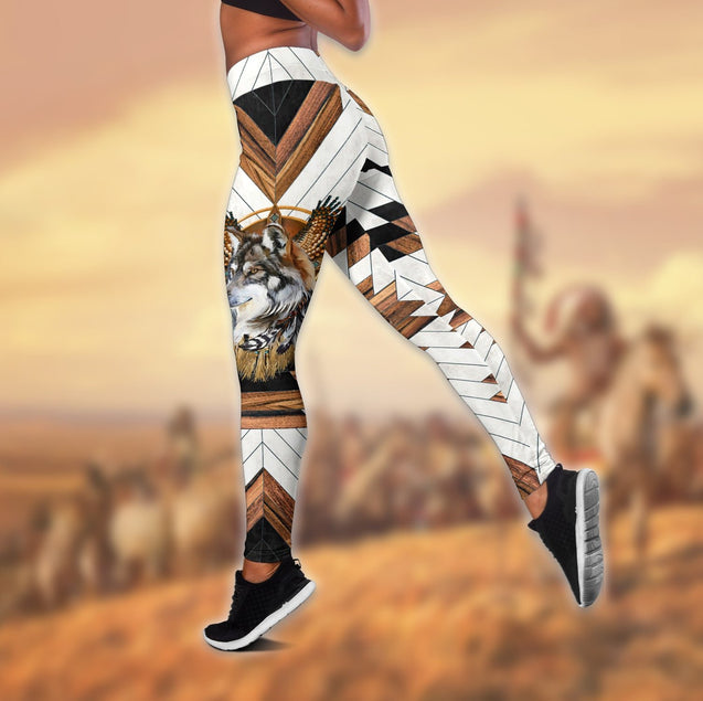 Native American 3D All Over Printed Legging + Hollow Tank