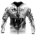 White Tiger Tatoo 3D Over Printed Hoodie for Men and Women