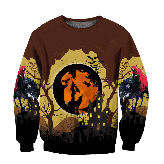 Halloween Wolf 3D All Over Printed Unisex Shirts No 01