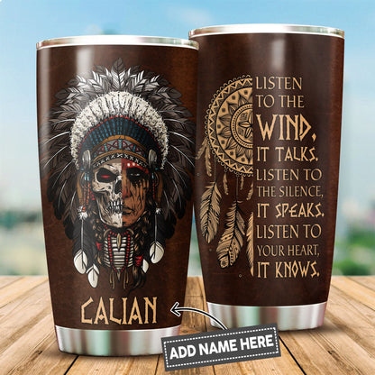 Customize Name Native American Steel Tumbler