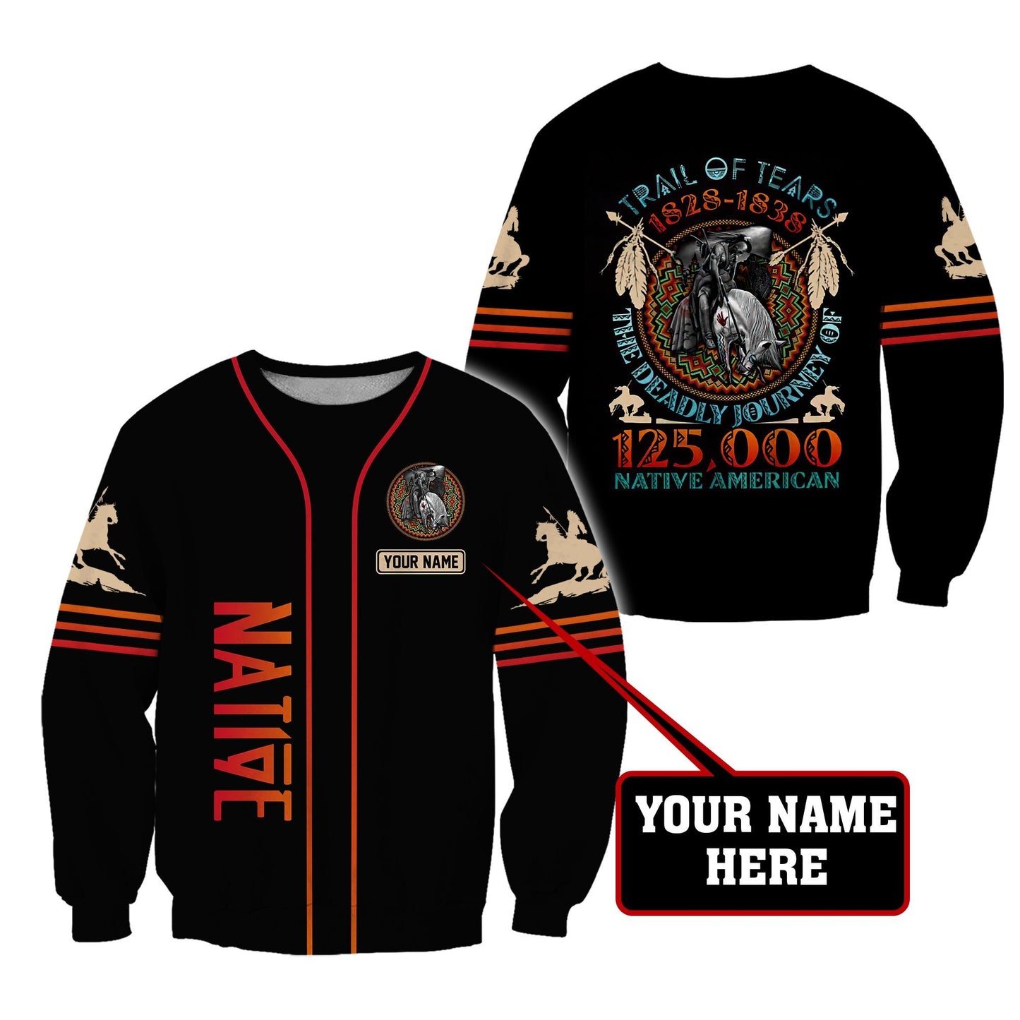 Custom Name Native American 3D All Over Printed Unisex Shirts