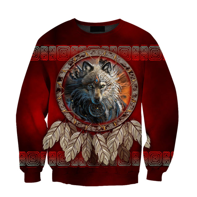 Wolf Native American 3D All Over Printed Unisex Shirts No 15