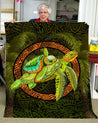 Premium Turtle Palm Tree Blanket