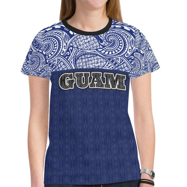 Guam T-shirt - Polynesian Style - BN09-NEW ALL OVER PRINT T-SHIRTS-HP Arts-Women-XS-Blue-Vibe Cosy™