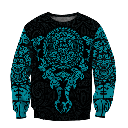 Maori tangaroa blue tattoo 3d all over printed shirt and short for man and women HHT20072001-Apparel-PL8386-Sweatshirt-S-Vibe Cosy™