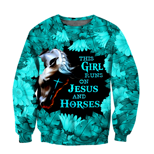 This Girl Runs On Jesus And Horses Shirts Hoodie HHT12082001