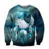 Native American Beautiful Wolf Couple Hoodie-MEI