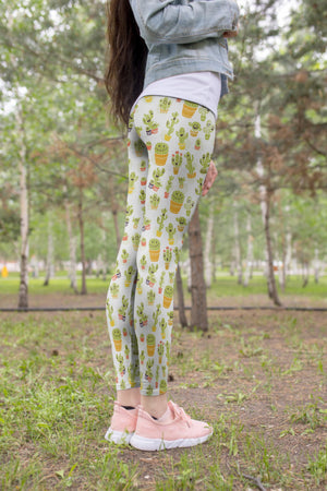 3D All Over Printing Green Cactus Legging-Apparel-NTH-Hoodie Dress-S-Vibe Cosy™