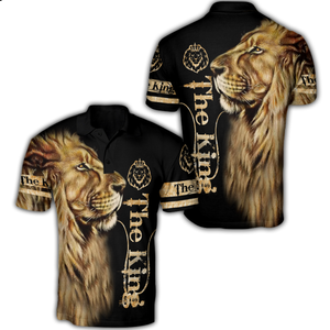 King Lion 3D All Over Printed Unisex Polo