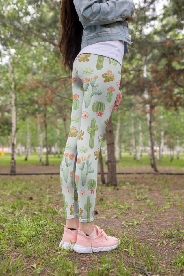 All Over Printing Cactus Legging-Apparel-HbArts-Legging-XS-Vibe Cosy™