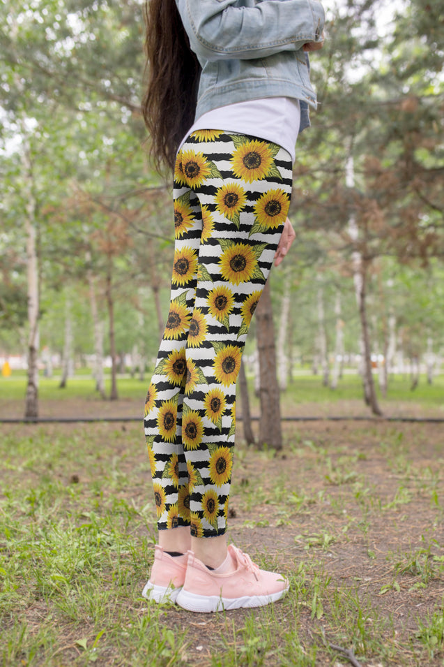 All Over Printing Yellow Sunflower Hoodie Dress-Apparel-Phaethon-Legging-XS-Vibe Cosy™