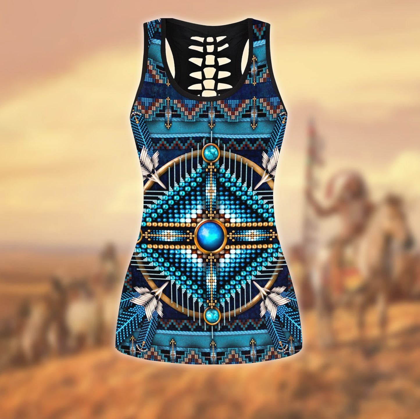 Native American 3D All Over Printed Legging + Hollow Tank