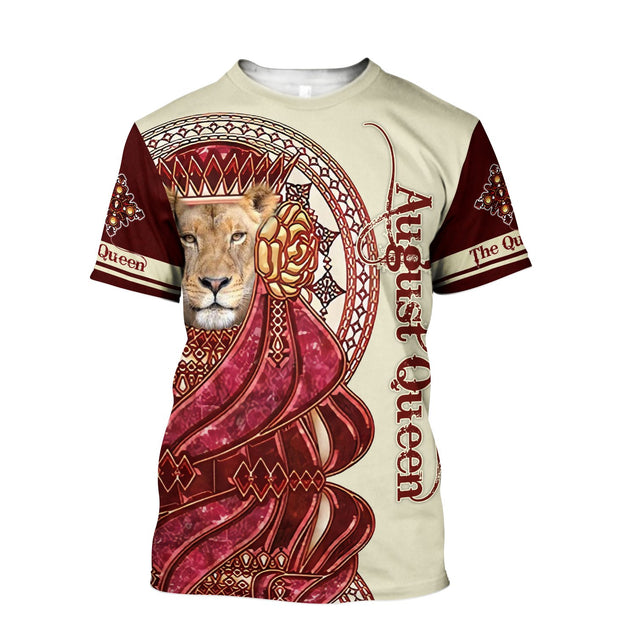 August Lion Queen Poker 3D All Over Printed shirt for Women