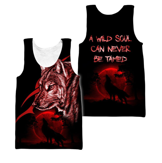 Wolf - A Wild Soul Can Never Be Tamed 3D All Over Printed Unisex Shirts No 01