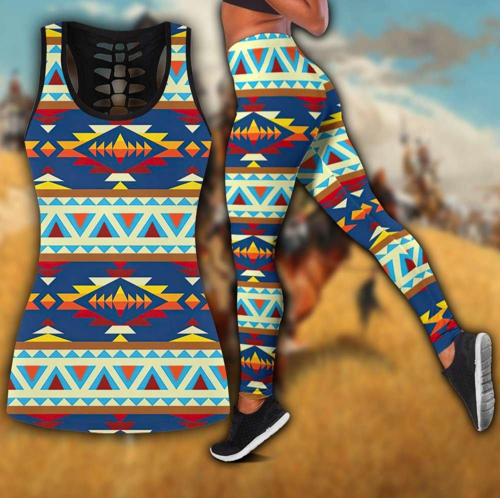 Native American 3D All Over Printed Legging + Hollow Tank Combo