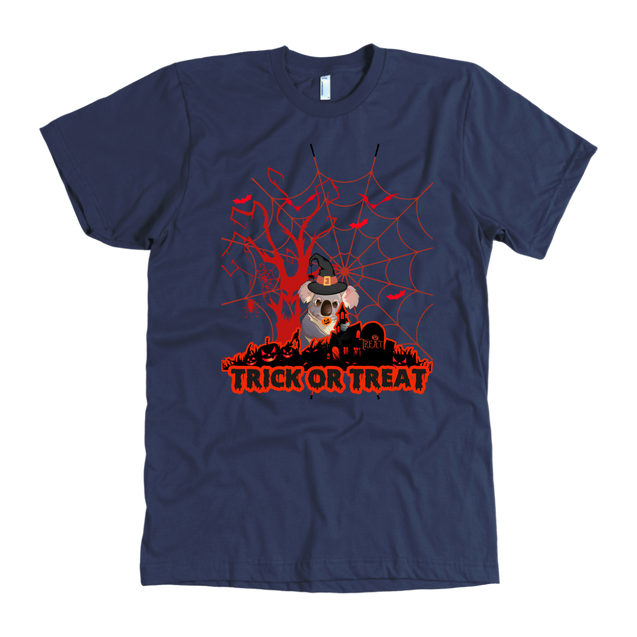 Australian Koala Trick or Treat Halloween Red T-Shirt 01 H9-T-SHIRTS-HP Arts-American Apparel Mens-Navy-S-Vibe Cosy™