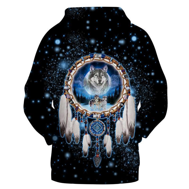 Premium Wolf Native American Galaxy 3D All Over Printed Unisex Shirts